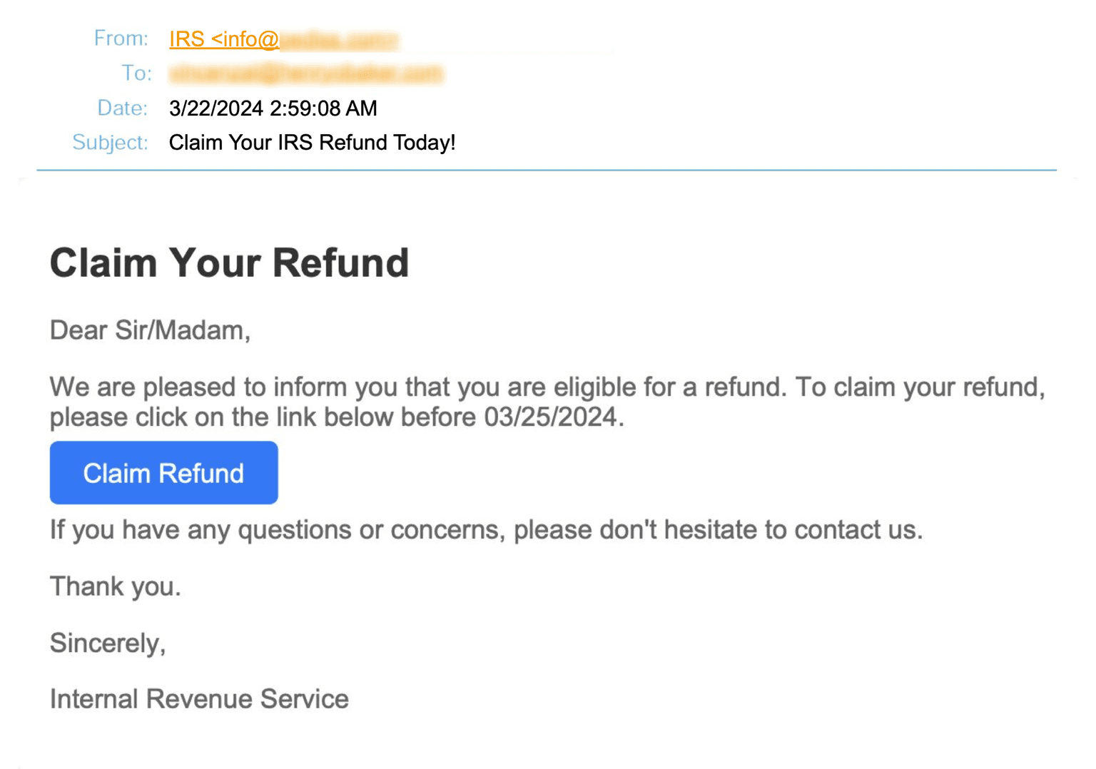 Tax Themed Email Scams Claim Your Refund