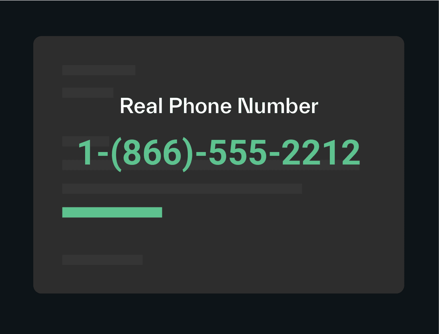 real phone number detected